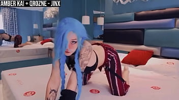 Amberzinha Mặc đồ Jinx Từ Liên Minh Huyền Thoại Mút Lồn Thật đã Với Qrozne